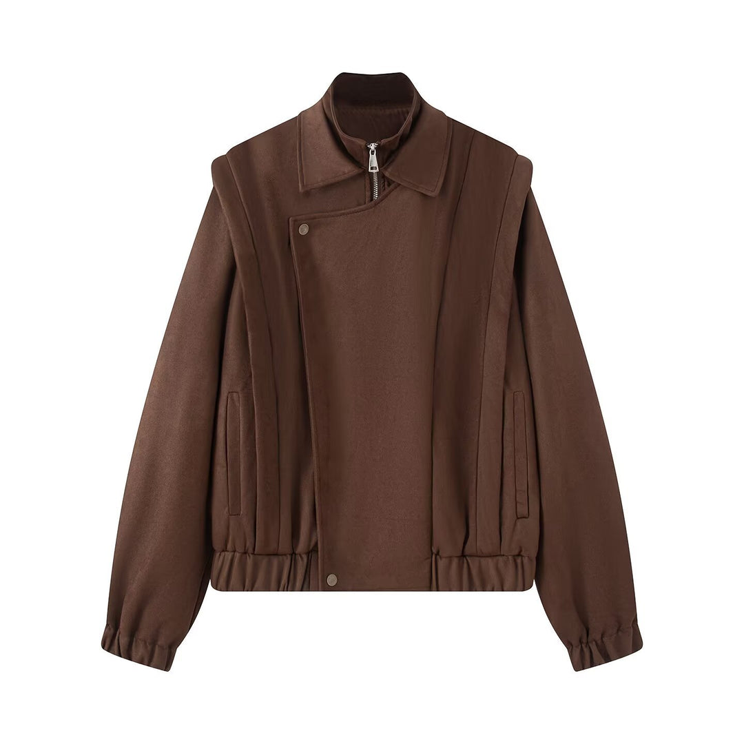 Kvinders fashionable overgangsjakke med asymmetrisk snit og komfortable lommer Stilla