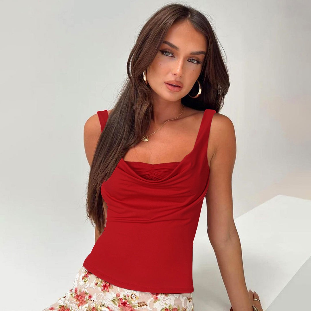 Dame Draperet Hals Fitness Top Stilla