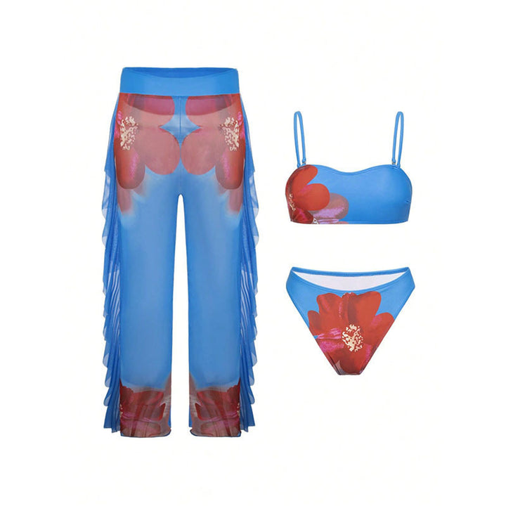 Dame To-delt Bikini-sæt med transparente Rüschen Skovae