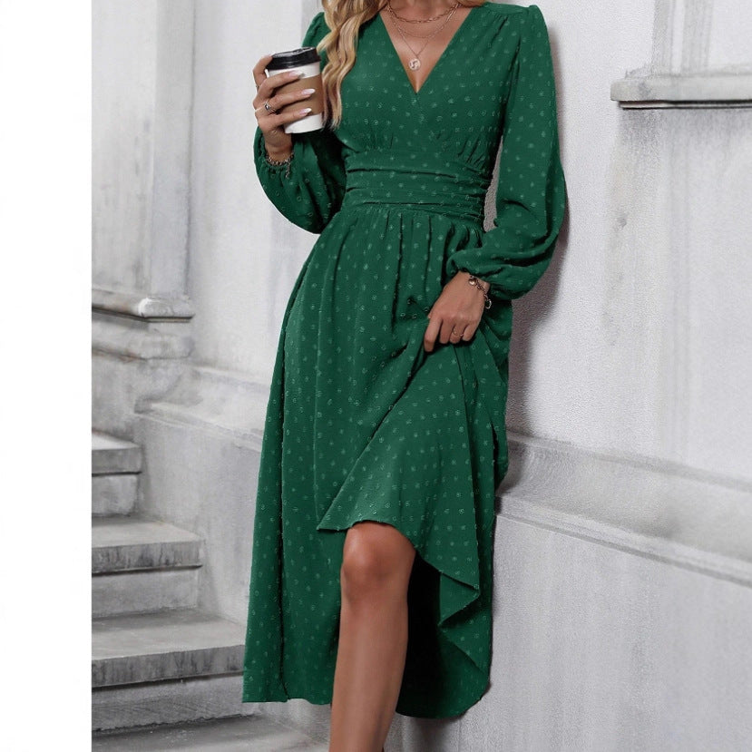 Damer maxi kjole med elegant omslag look Stilla