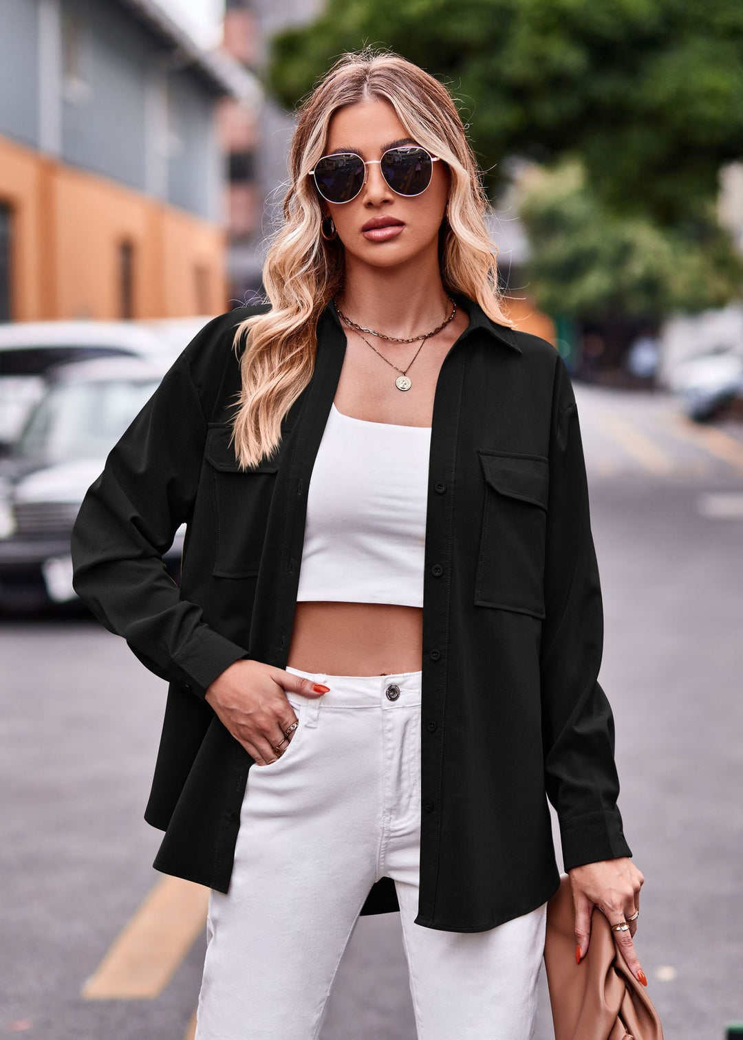 Dame Oversized Skjorte Stilla