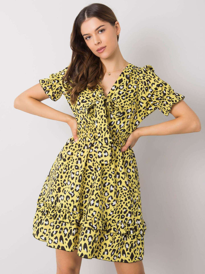 Dame Boho Chic Leopardprint Mini Kjole Stilla