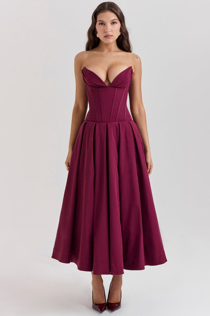 Kvinders Couture Maxi Kjole med elegant sweetheart udskæring og flagrende nederdel Stilla