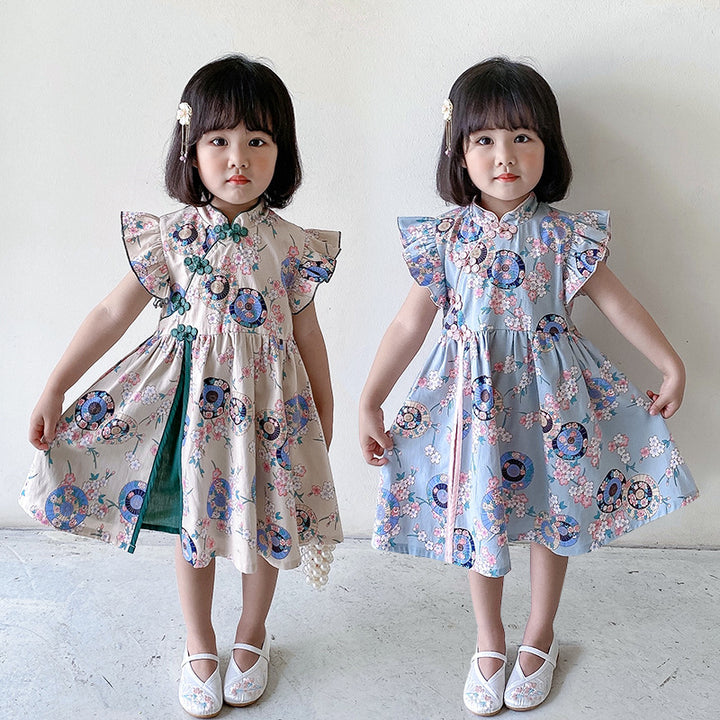 Pige Floral Print Kjole Stilla