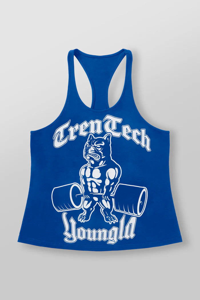 Herren nan figursygt Fitness-Tanktop med Bulldogge-grafik og ekstra dybe armlægninger Skovae