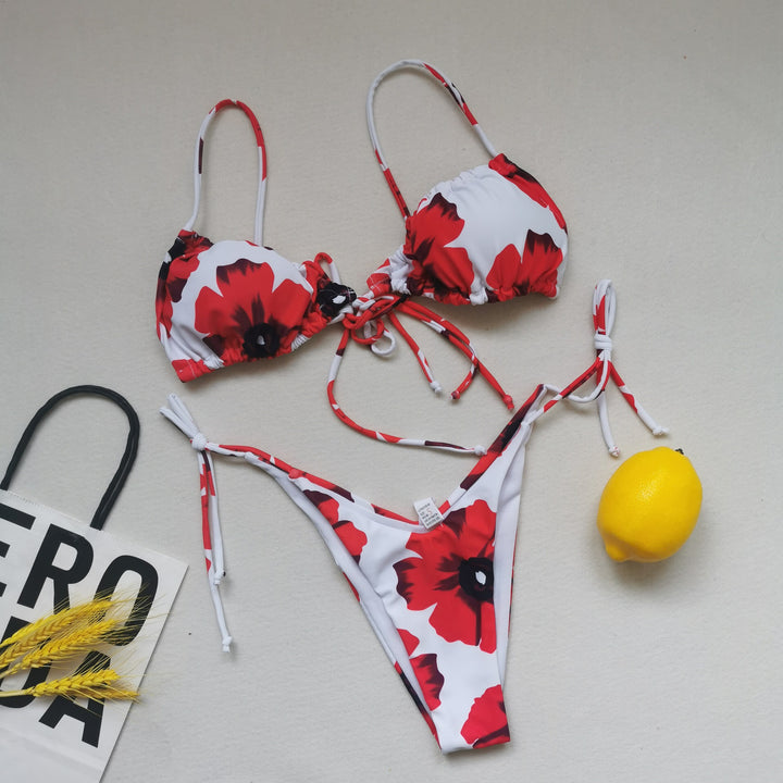 Damer triangel-bikini med justerbare bindebånd Skovae