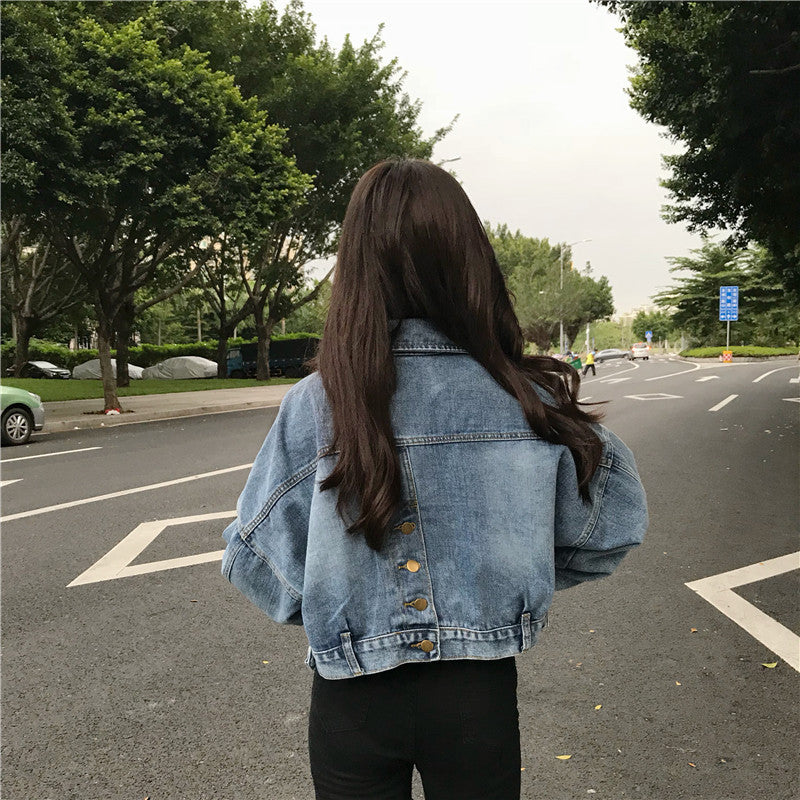 Women's cropped denim jacket with oversized cut Stilla