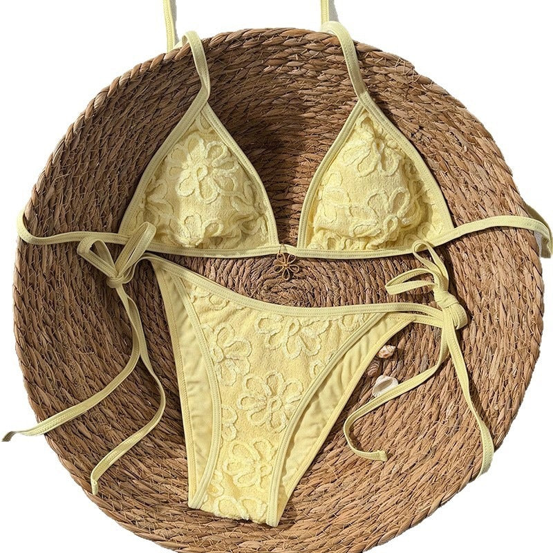 Dame To-delt Bikini-Sæt med florale Broderier Skovae