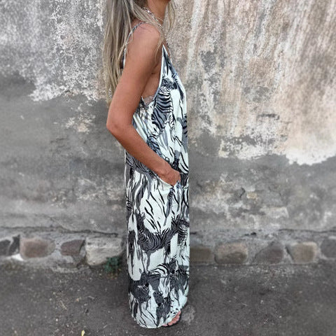 Dame Casual Batik Maxi Kjole Stilla