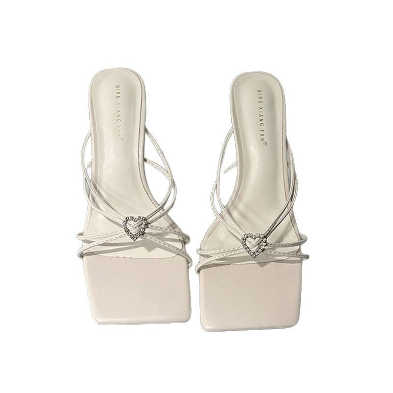 Dame Sling-sandaler med elegant hjerte-spænde og høj hæl Stilla