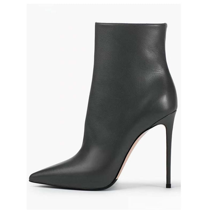 Femme Spidsesko-Ankel-Stiletto-Boots med skulptureret hældetalje Stilla