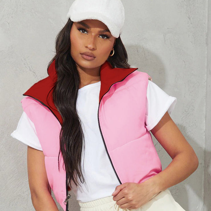 Femme Farveblok Utility Puffer Vest Stilla