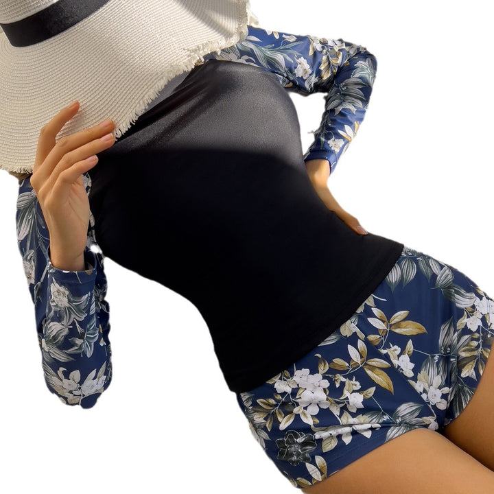 Dame Sporty Langærmet Badedragt med floral design Skovae
