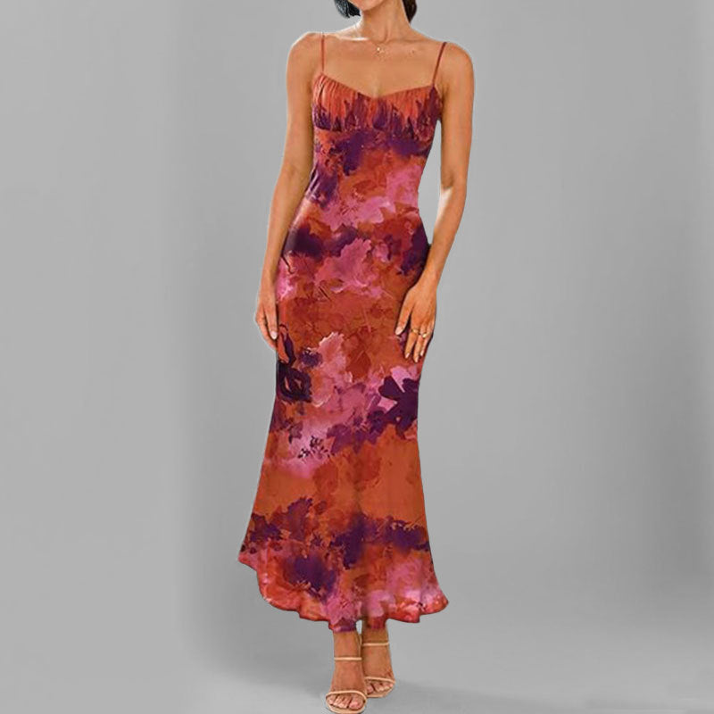 Damer Elegant Maxi Kjole med Finne Stropper og Legesyg Gradient Stilla