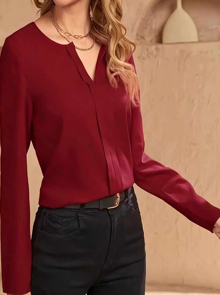 Dame elegant langærmet skjorte med raffineret åbning Stilla