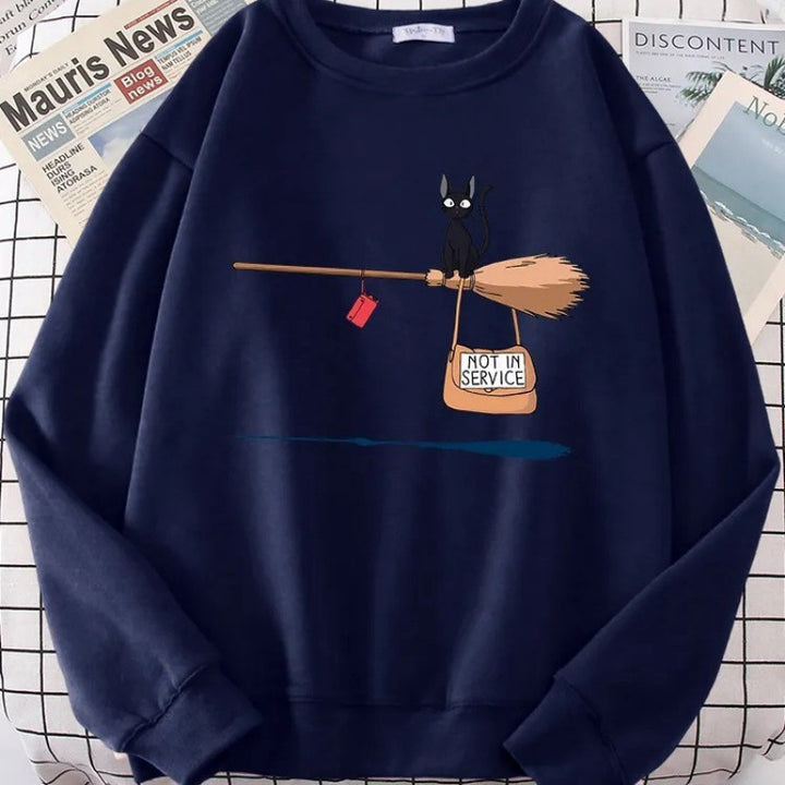 Kvinders sweatshirt med kreativ kat design Skovae