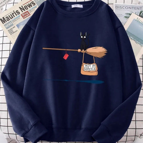 Kvinders sweatshirt med kreativ kat design Skovae