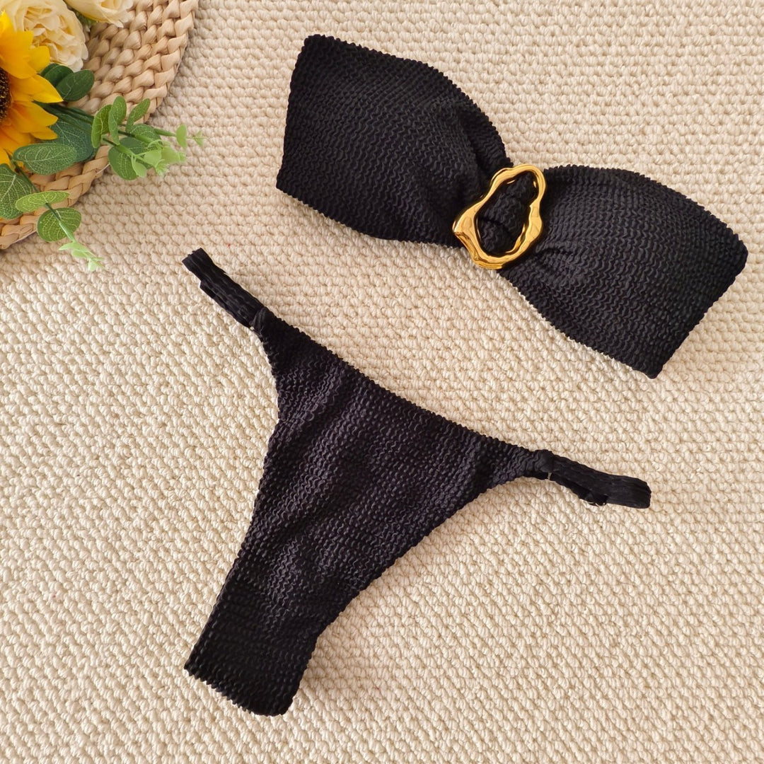 Dame Bandeau-Bikini med elegant smykkedetalje Skovae