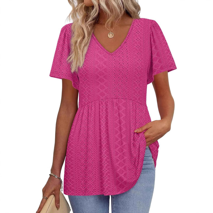 Dame struktureret Peplum Top Stilla