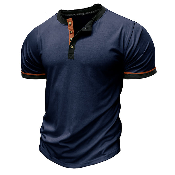 Herrer Korte ærmer Henley-shirt med struktureret krave Stilla