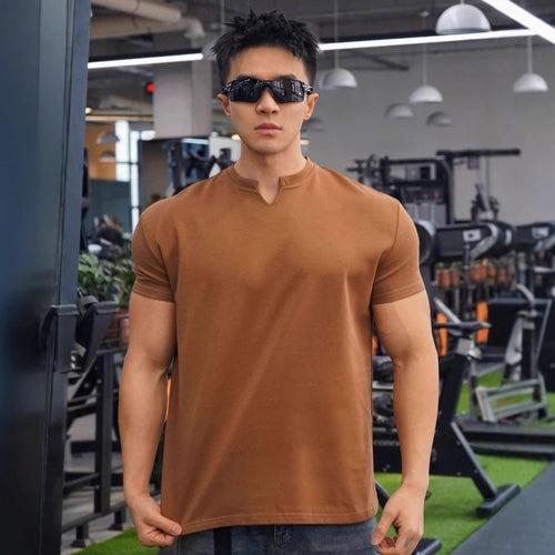 Herrer Sportiv Skjorte med halvmandslås og struktureret overflade Stilla