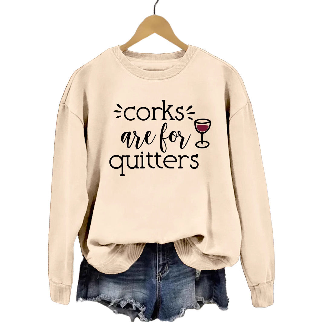 Kvinders sweatshirt med kreativt slogan og afslappet snit Stilla