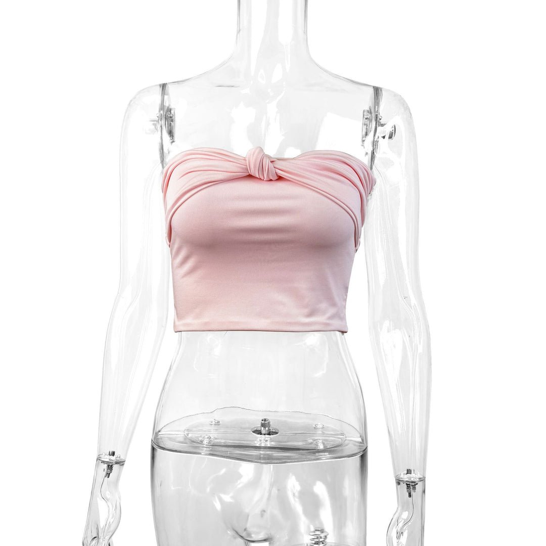 Damer Bandeau Crop-top med knude-design Skovae