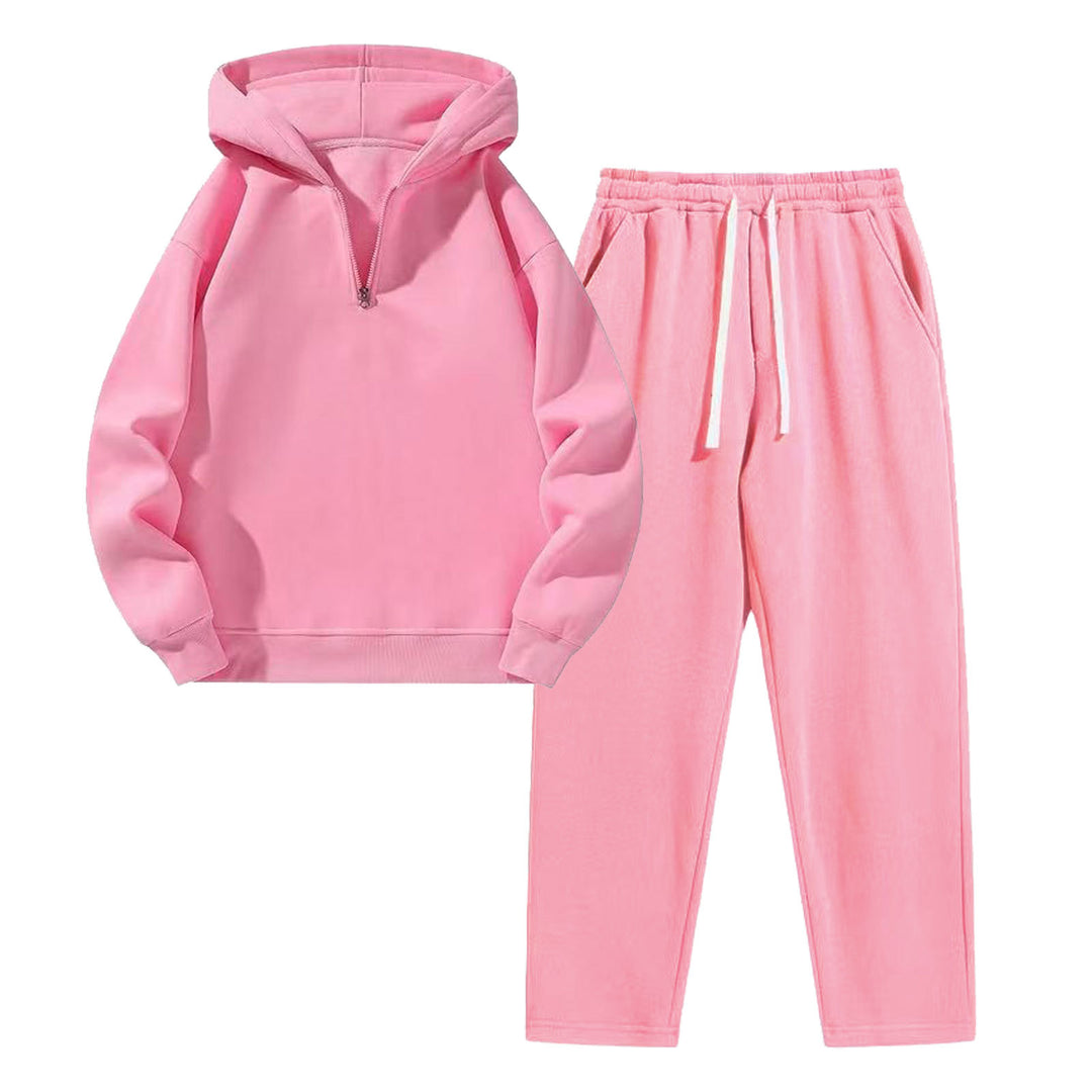 Kvinders sporty hoodie sæt med praktisk zipjakke og komfortable joggingbukser Skovae