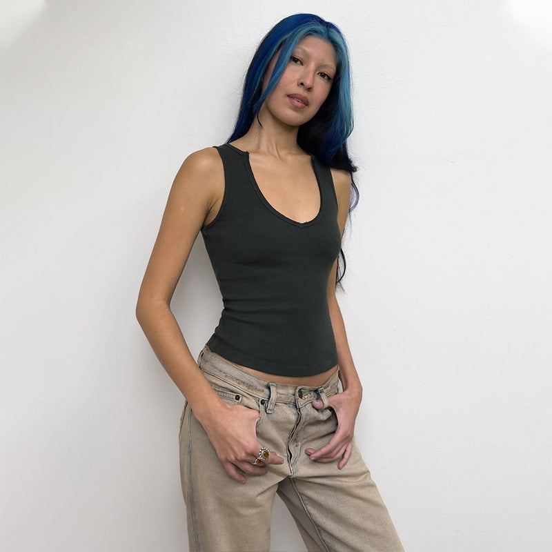 Dame Sporty Crop-Top lavet af åndbar bomuldsblanding Stilla