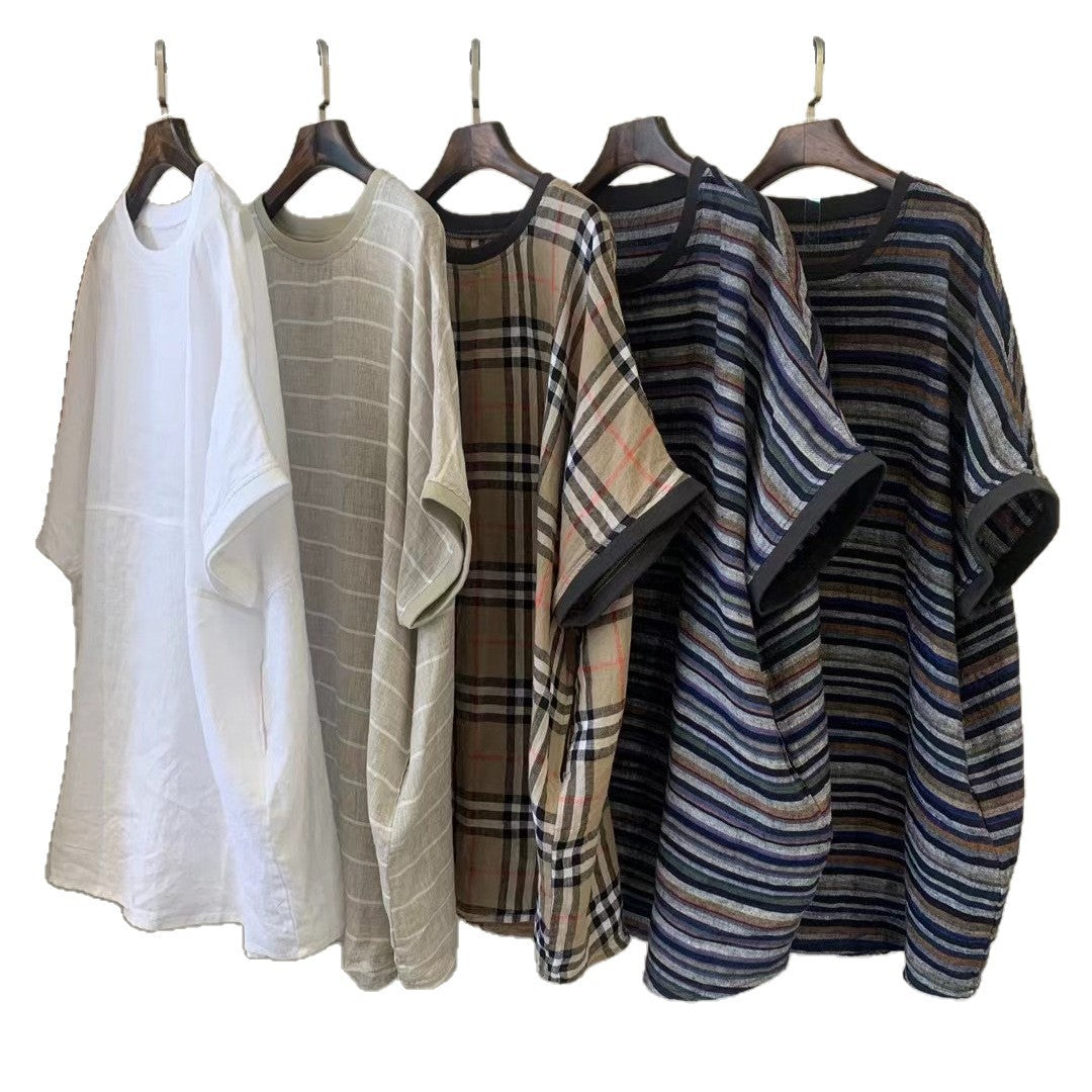 Femme Rutig Oversized Tunika-Top Stilla