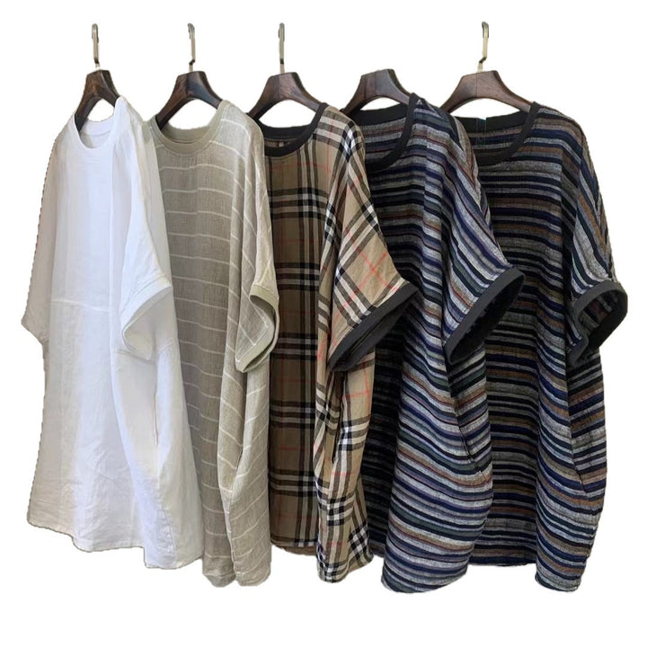 Femme Rutig Oversized Tunika-Top Stilla