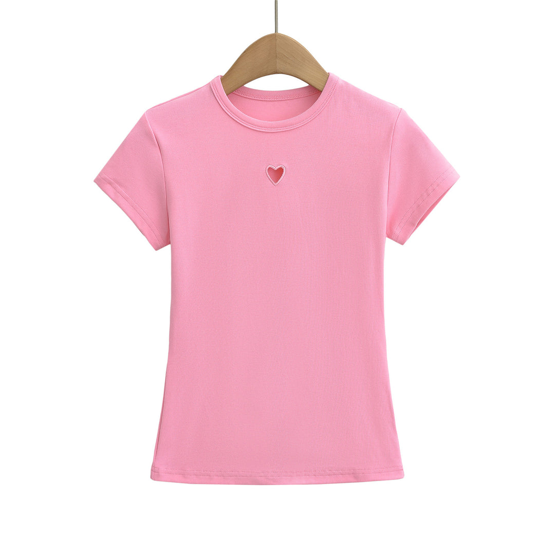 Dame T-shirt med hjerteudskæring og komfortabel pasform Stilla