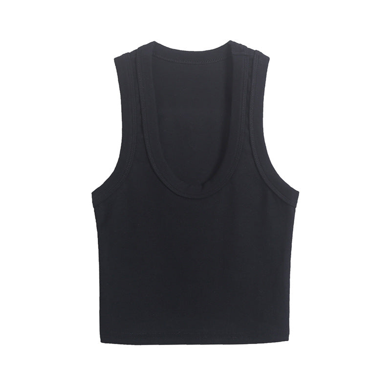 Dame Sporty tanktop med generøs rund halsudskæring og figurformende snit Stilla