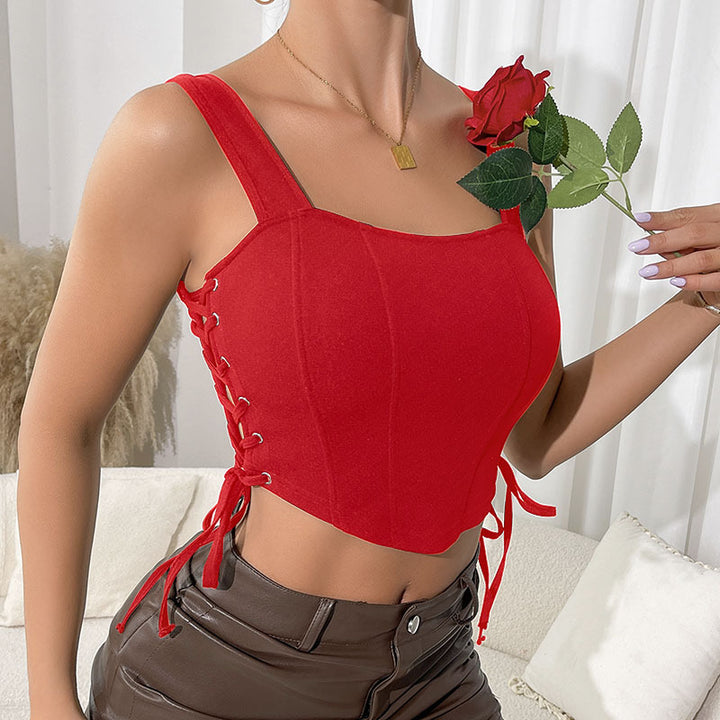Dame Korts corset-top med side snøredetaljer Stilla
