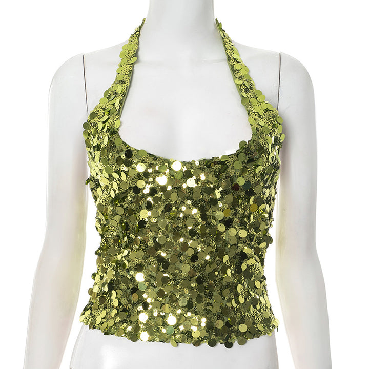 Femme Halterneck Pailletten Top Stilla