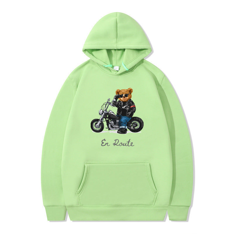 Dame hoodie med unikt bjørne design og afslappet pasform Skovae