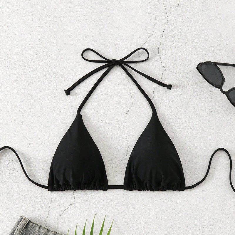 Dame triangel-bikini med moderne leopardmønster og justerbare stropper Skovae