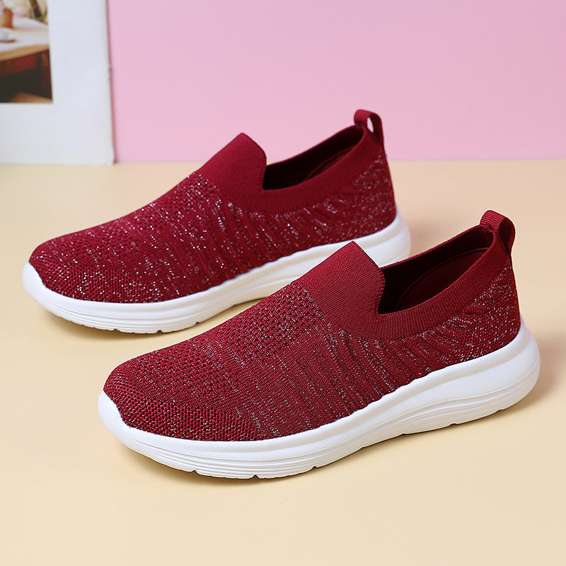 Dame nan åndbar strik-sneakers med viskoelastisk indersål og fleksibel gummiydersål Skovae