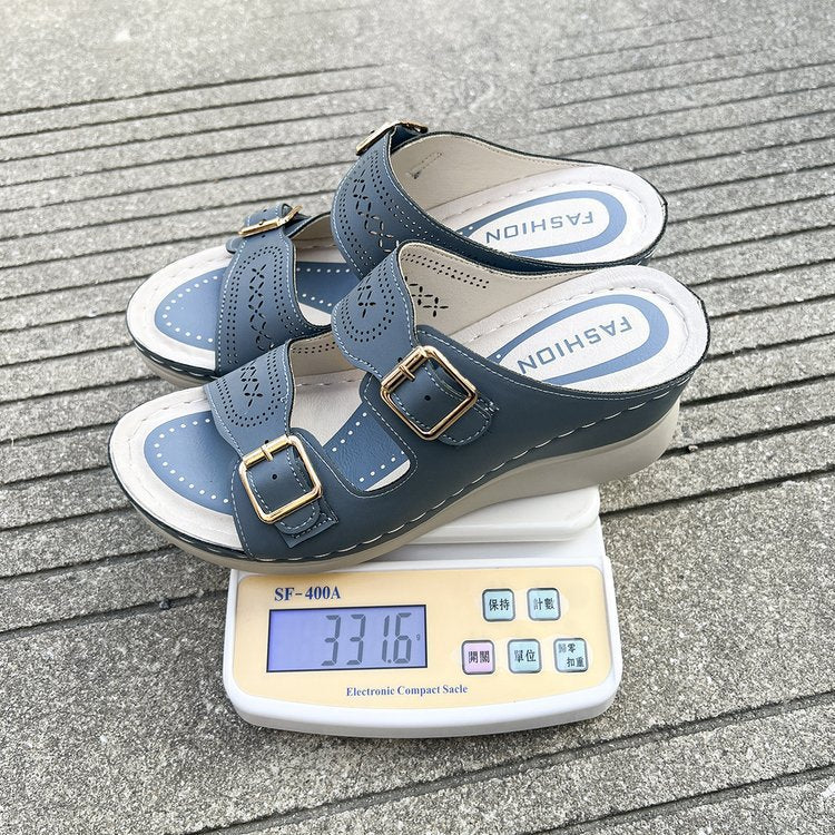 Dame Komfortable Plateau-Sandaler med dekorativ spænde og ergonomisk fodseng Stilla