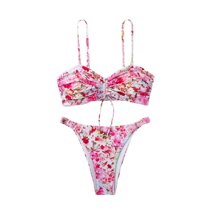 Dame Bandeau-bikini med raffinerede flæse-detaljer Skovae