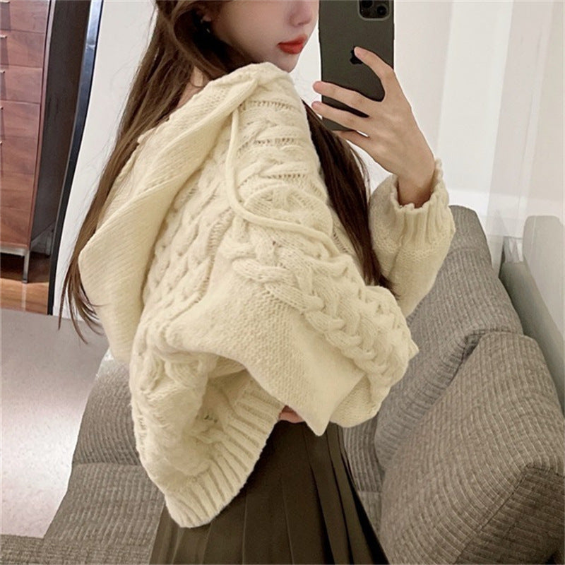 Femme Cozy Kabelstrik Hættepullover Stilla