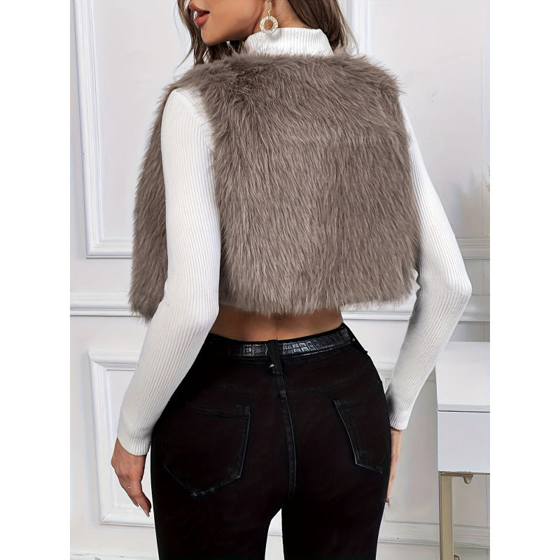 Femme Luksuriøs Kunstpels Vest Stilla