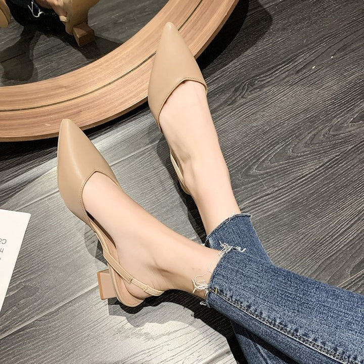 Dame Elegante Slingback Pumps med smart snit og komfortabel blokhæl Stilla