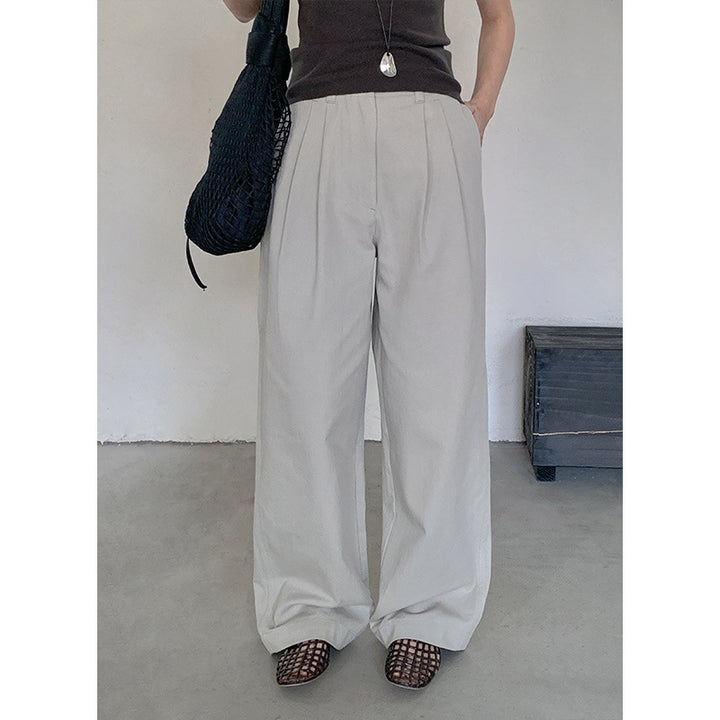 Damer bred Culotte-bukser med elegante folder og høj talje Stilla