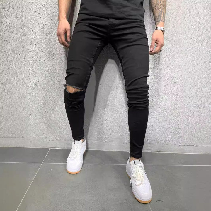 Herrer Skinny Jeans i trendy Distressed-look Stilla