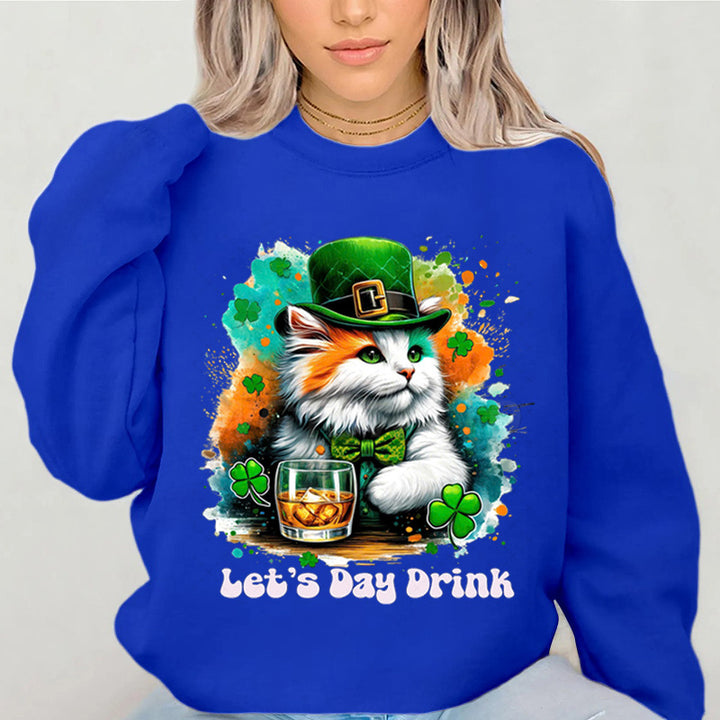 Kvinders sweatshirt med sjov katte-design og inspirerende tekst Stilla