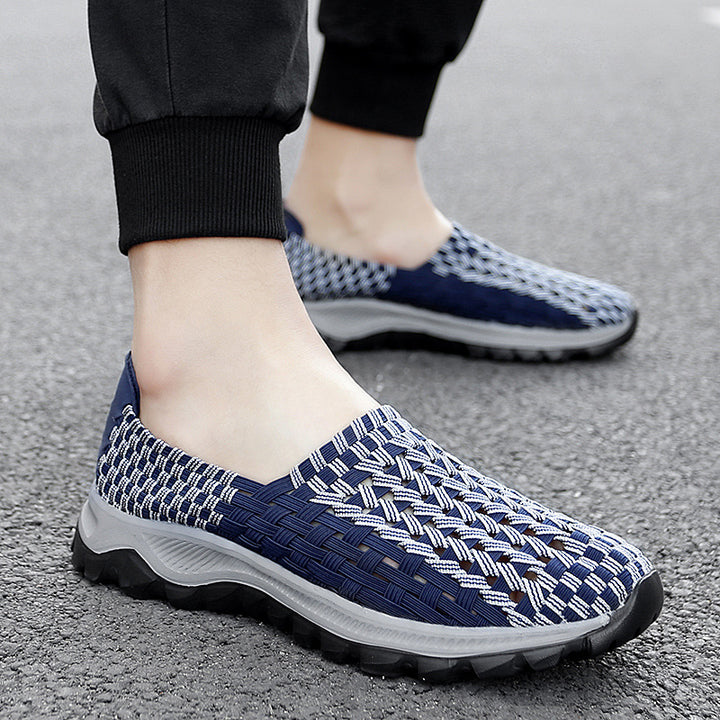 Unisex nan flettede elastiske slippers med let dæmpende sål Skovae