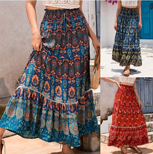 Kvinder Boho-maxikjole med lagdelt design Stilla