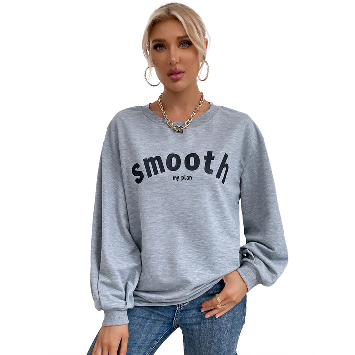 Kvinders afslappede sweatshirt med raffinerede puffærmer og kreativ bogstavsdesign Stilla