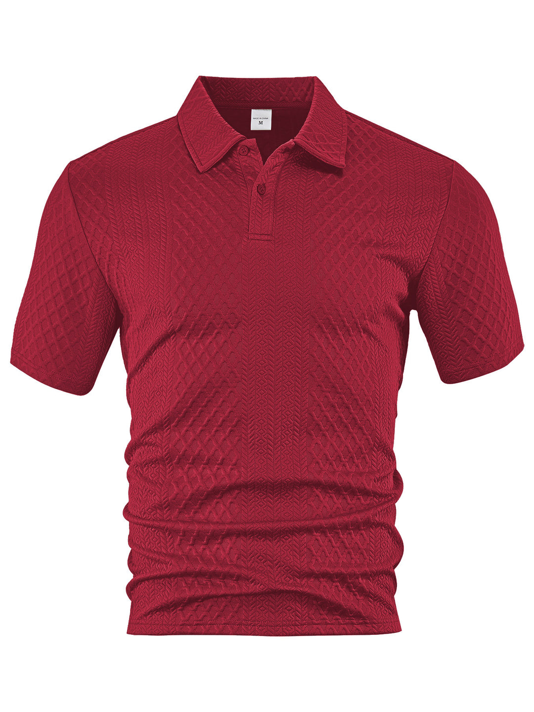 Herrer nan tekstureret jacquard-polo shirt kortærmet smal pasform med polo krave Skovae